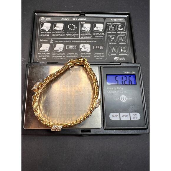 Moda Al Massimo White Cubic Zirconia Gold Over Bronze Designer Bracelet - Picture 16 of 16